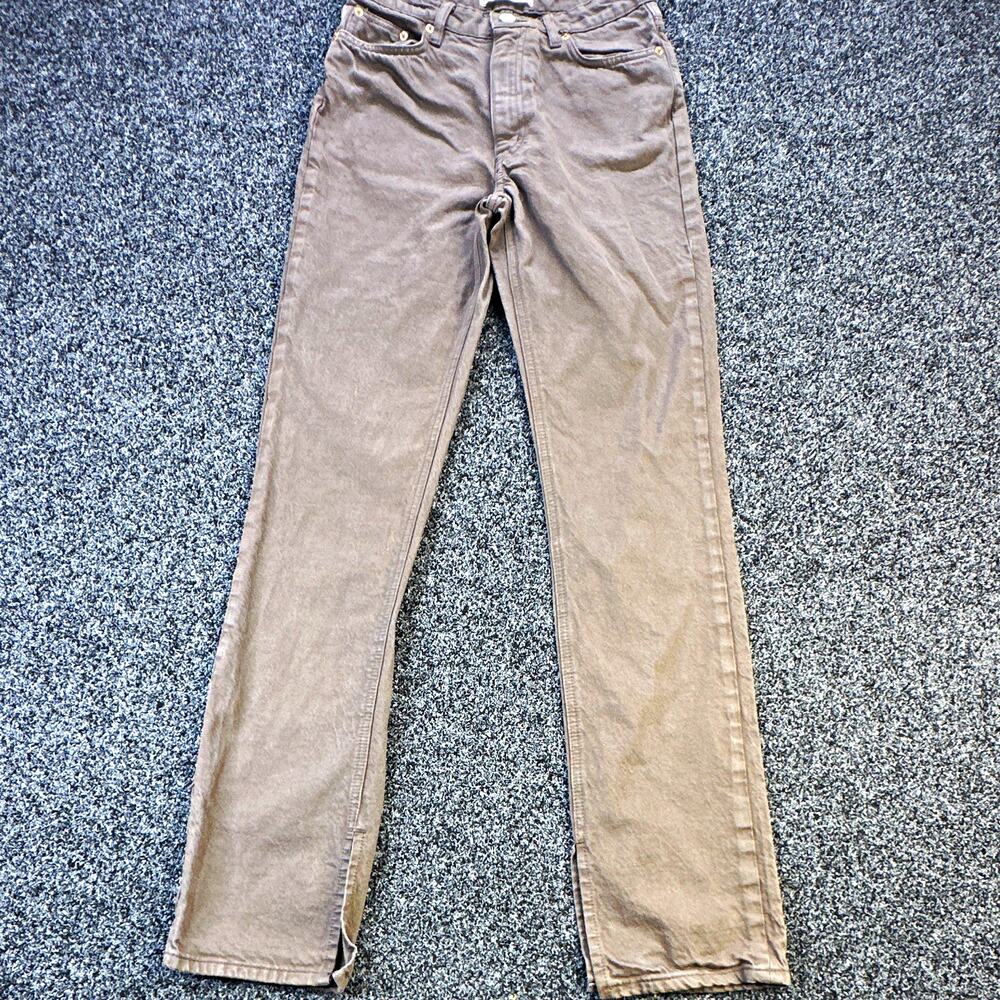 ZARA Women’s Brown Slim Fit Straight Leg Mid Rise 5-Pocket Denim Jeans 4
